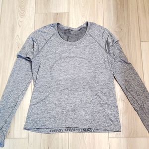 Lululemon Swiftly Tech Long Sleeve Shirt 2.0 Race Length Slate/White